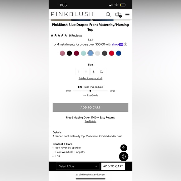 PinkBlush Maternity Blouse NWT - Picture 5 of 7